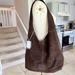 Haute hippie Dark brown suede hobo bag